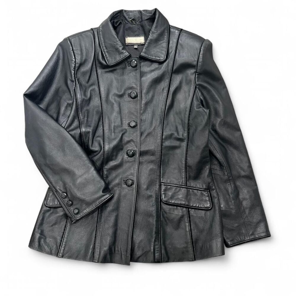 VTG 80s Gianni Versace Couture Leather Blazer Sport Jacket